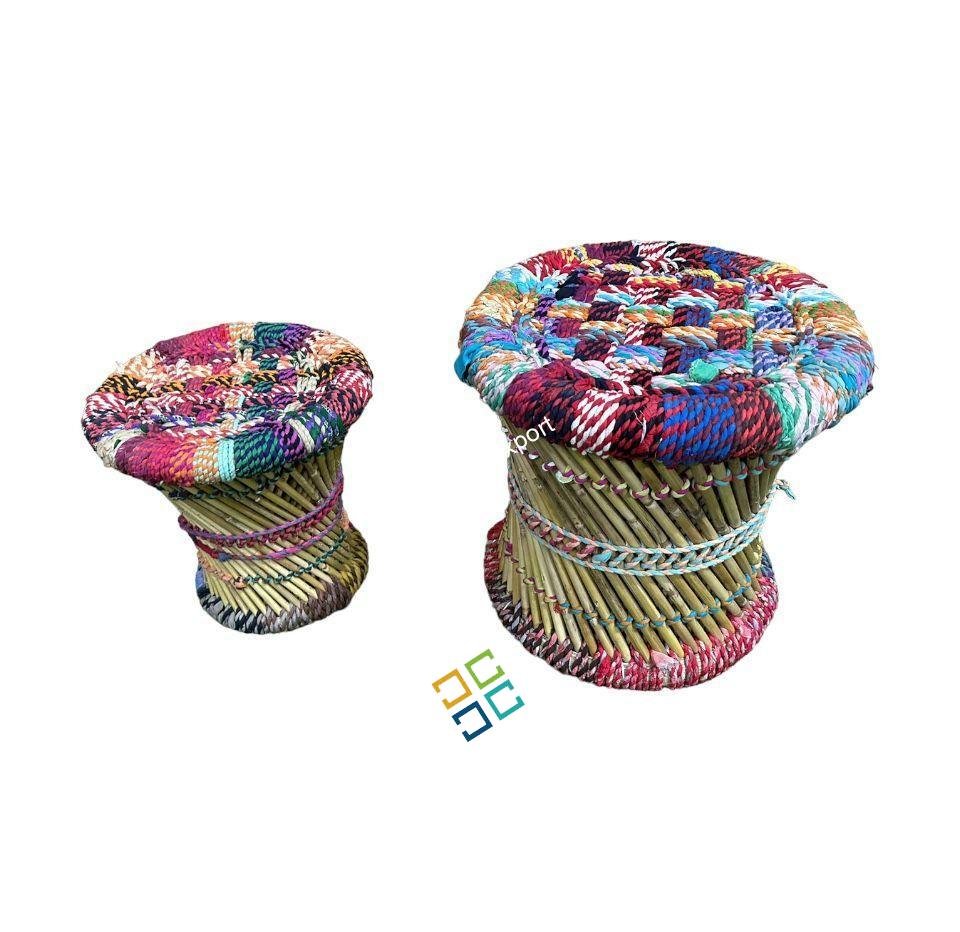 Colourful Combo bamboo  Mudda Stool set | handcrafted cane stools - Image 4