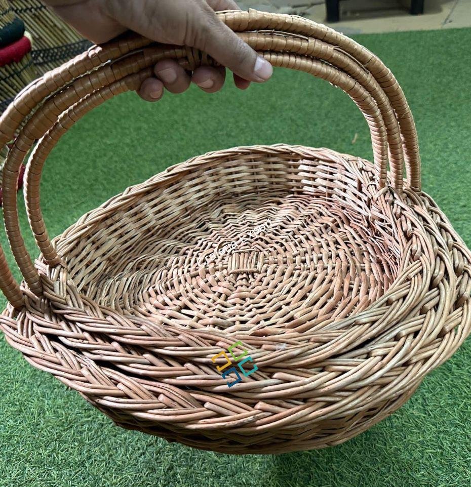 Willow Wicker Heart shaped Basket for Fruits and Gift Packing /Kashmir Rattan Storage Basket for Gifts Hamper - Image 3