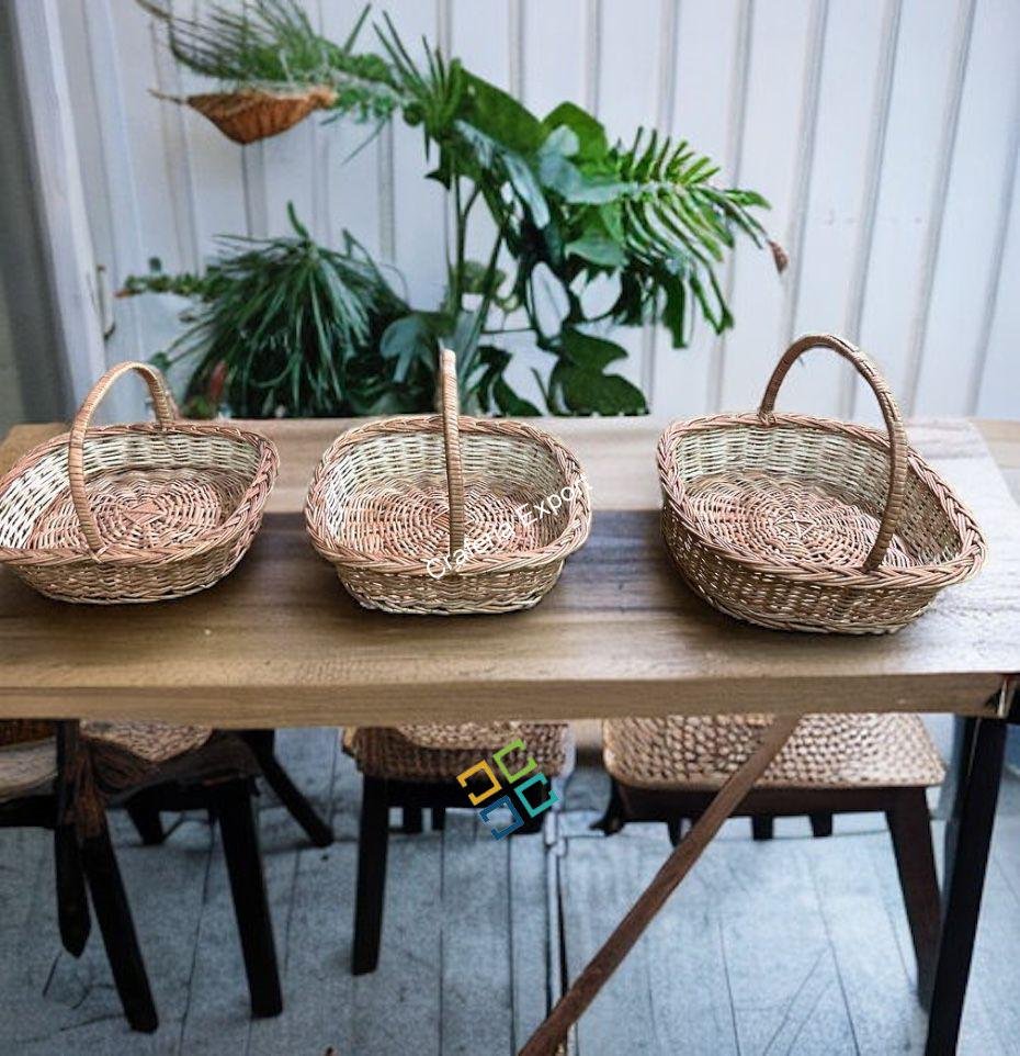 Square Shaped Design wicker willow kashmir baskets for gifts, pooja, fruits basket /Multipurpose cane bamboo baskets - Image 2