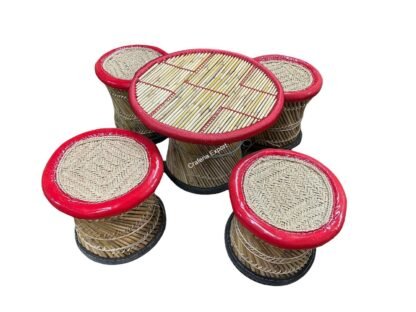 Handmade Bamboo Cane Wooden Stool Table Set for Adults Old People Living Room Main Hall Balcony Garden Lawn Furnitures - Image 4
