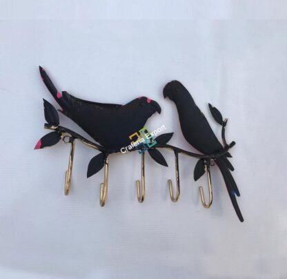Colourful Parrot Sitting Key Holder /Wall Mount - Image 3