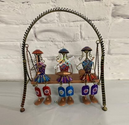 Metal Swing Musician 3 tribal showpiece for home interior decor - Image 2