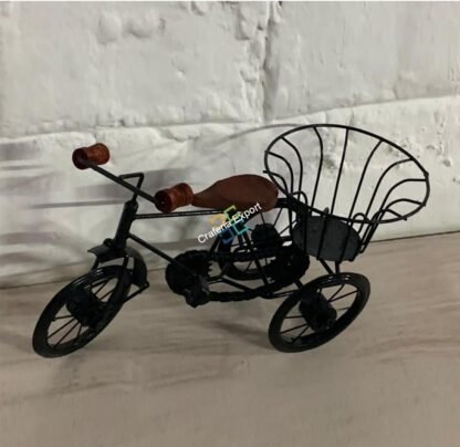 Cycle Rickshaw showpiece with Basket/ tokri table top - Image 2