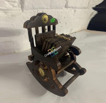 wooden chair shape tea coaster set - Image 2