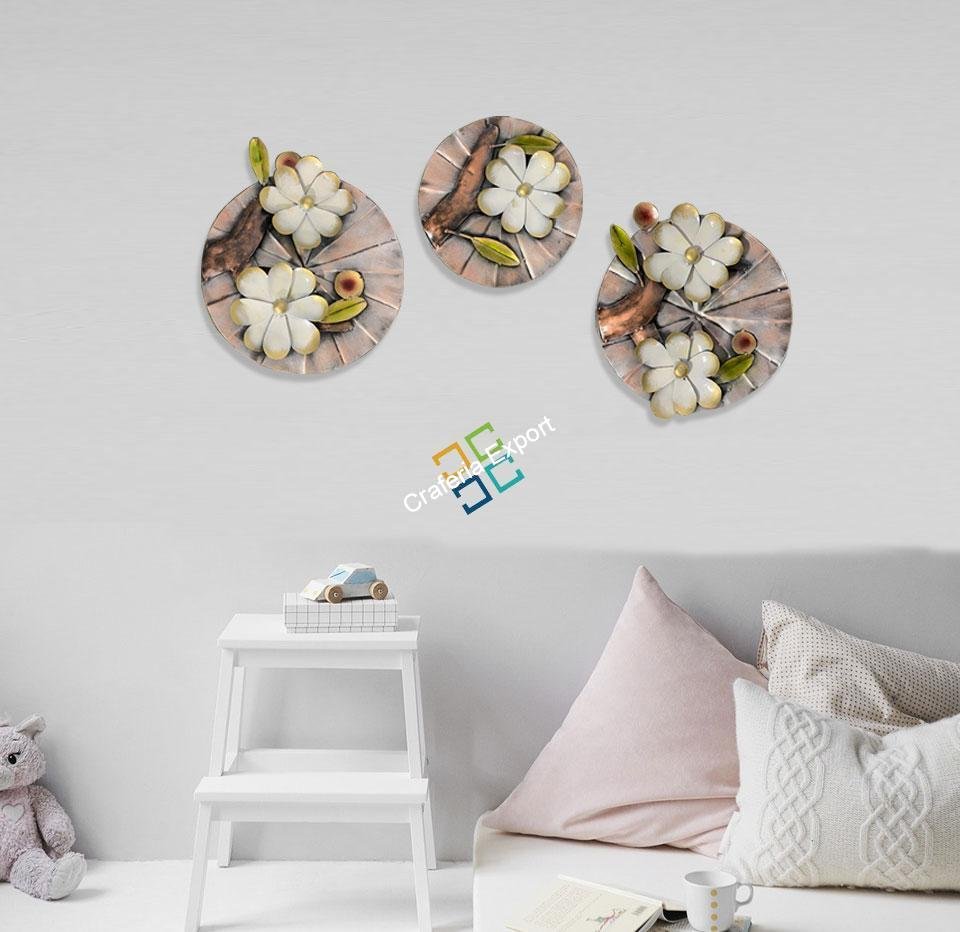 unique wall art panels of flowers on a tree for home decor - Set of 3 - Image 5