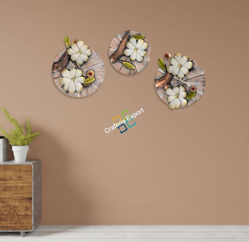 unique wall art panels of flowers on a tree for home decor - Set of 3 - Image 3