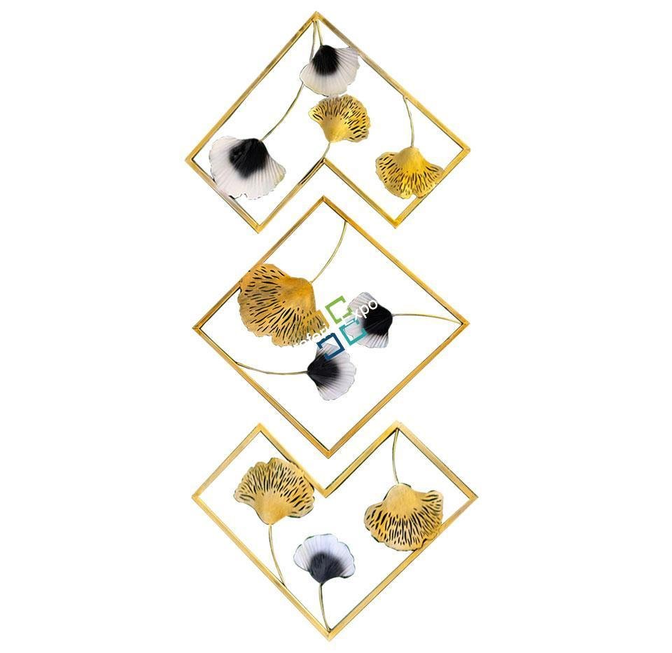Metal Golden panels Wall Art flower design for home decor(set of 3) - Image 5