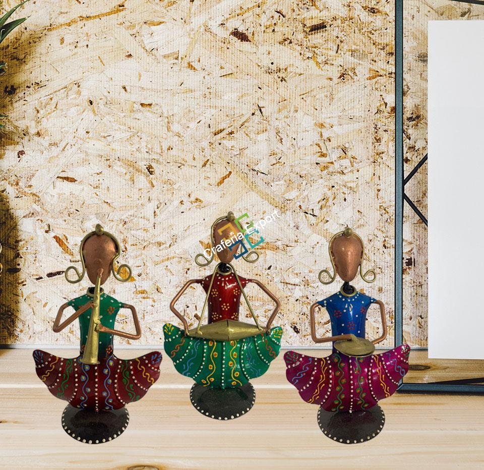 Home Decor Tribal Rajasthani Musicians Showpieces set of 3 - Image 2