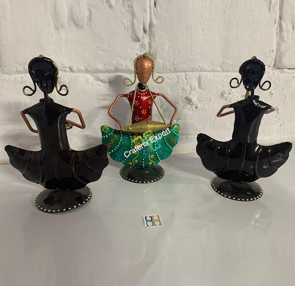 Home Decor Tribal Rajasthani Musicians Showpieces set of 3 - Image 3