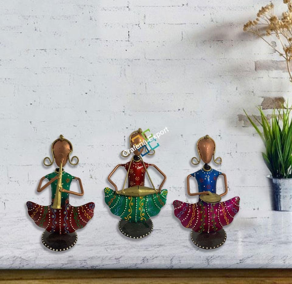 Home Decor Tribal Rajasthani Musicians Showpieces set of 3 - Image 4