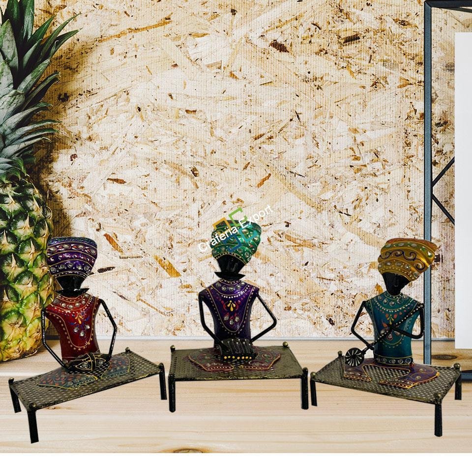 Hand-painted Decorative Rajasthani Musicians Showpieces with for home decor - Image 2