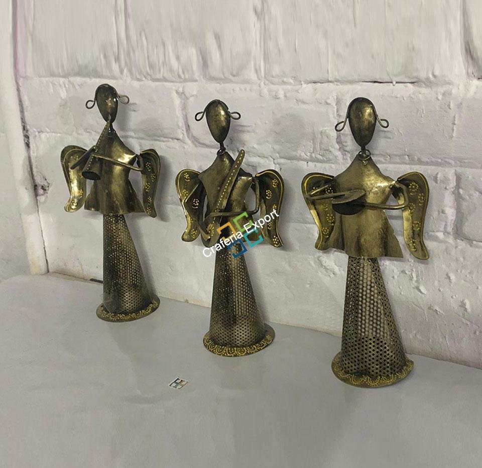 Antique Musical showpiece Star Angels Set with T-light Holder for home decor, table decor and gifts - Image 2