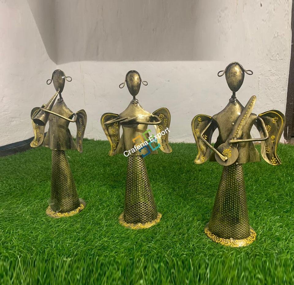 Antique Musical showpiece Star Angels Set with T-light Holder for home decor, table decor and gifts - Image 4