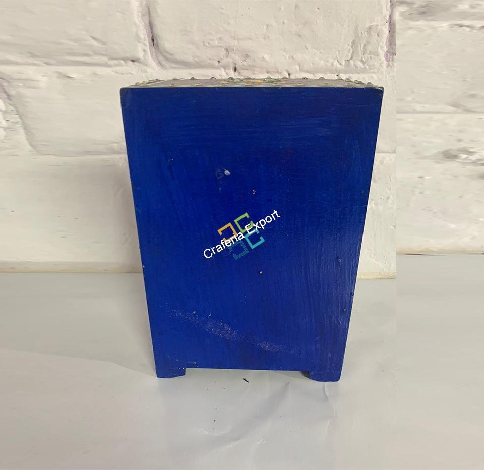 Wooden jewellery box with embroidery 5 drawer - Image 8