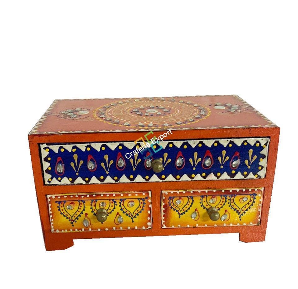 Wooden embroidery jewellery box