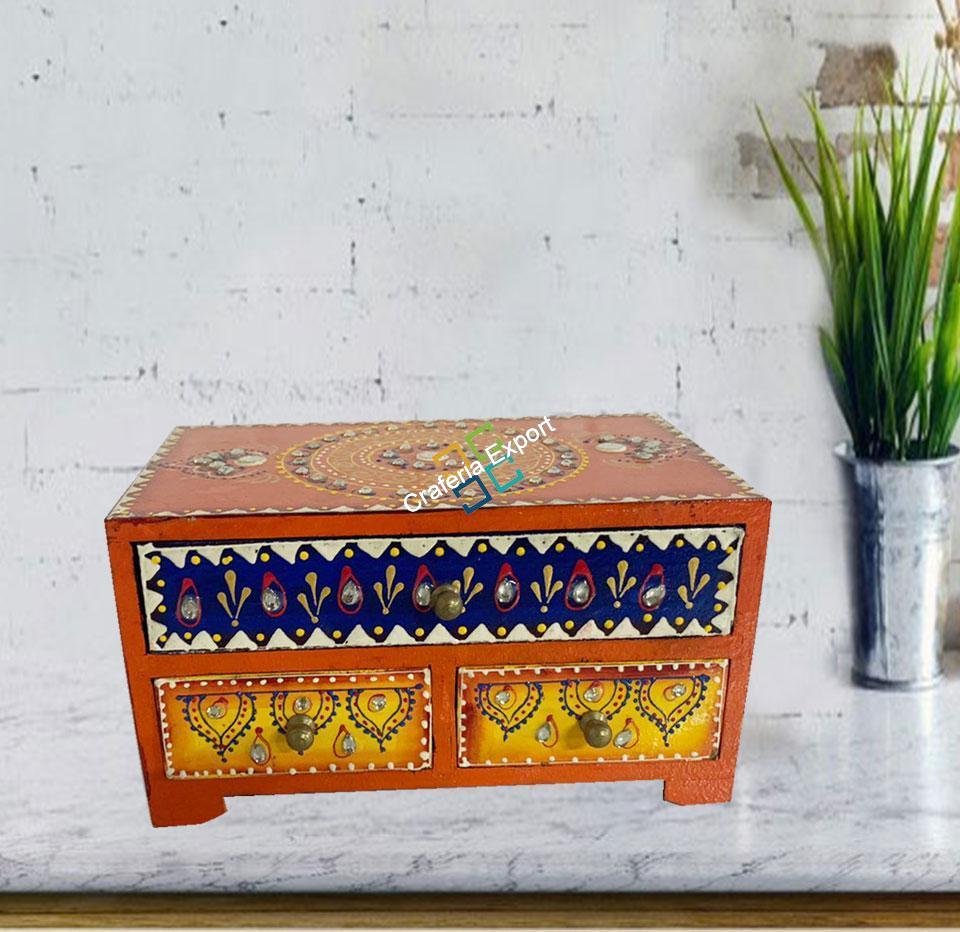 Wooden embroidery jewellery box - Image 3