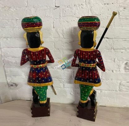 Wooden Darbaans Set Guards Showpiece Figurine for home decor - 3ft - Image 6