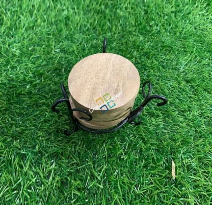 Round Wooden Tea coaster set - Image 3