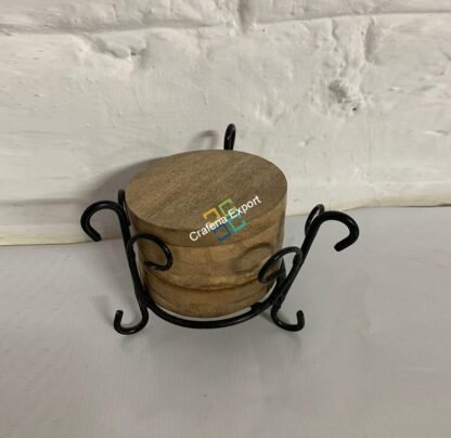 Round Wooden Tea coaster set - Image 4