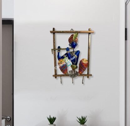 Krishna Metal Keyholder wall hanging for home decor - Image 2