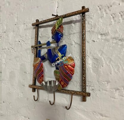 Krishna Metal Keyholder wall hanging for home decor - Image 4