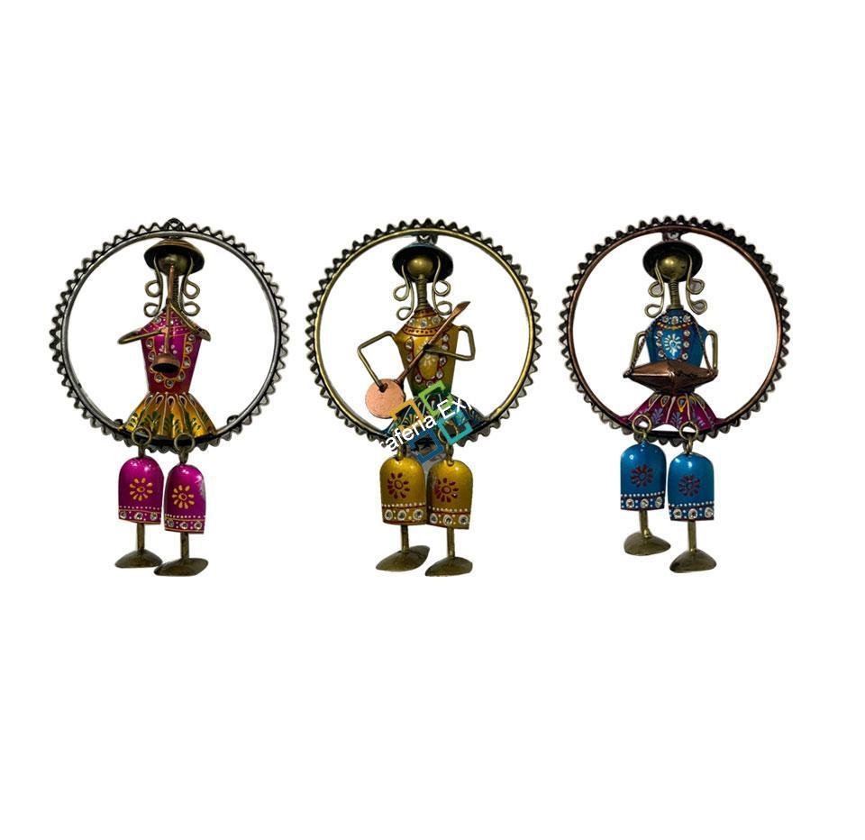 Tribal musician set wall hanging decorative set of 3 - Image 2