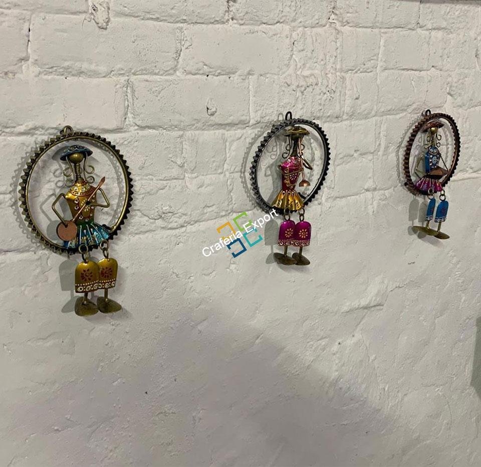 Tribal musician set wall hanging decorative set of 3 - Image 5