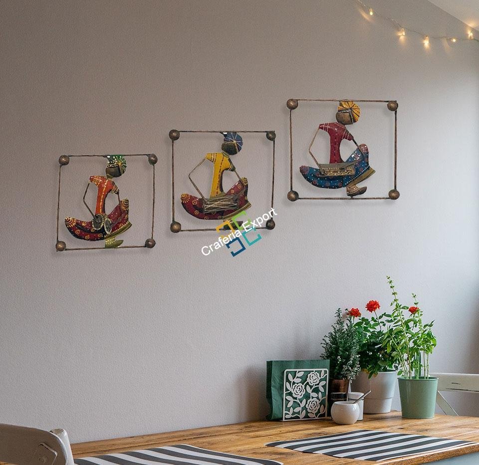 Musical Rajasthani wall hanging showpiece set of 3