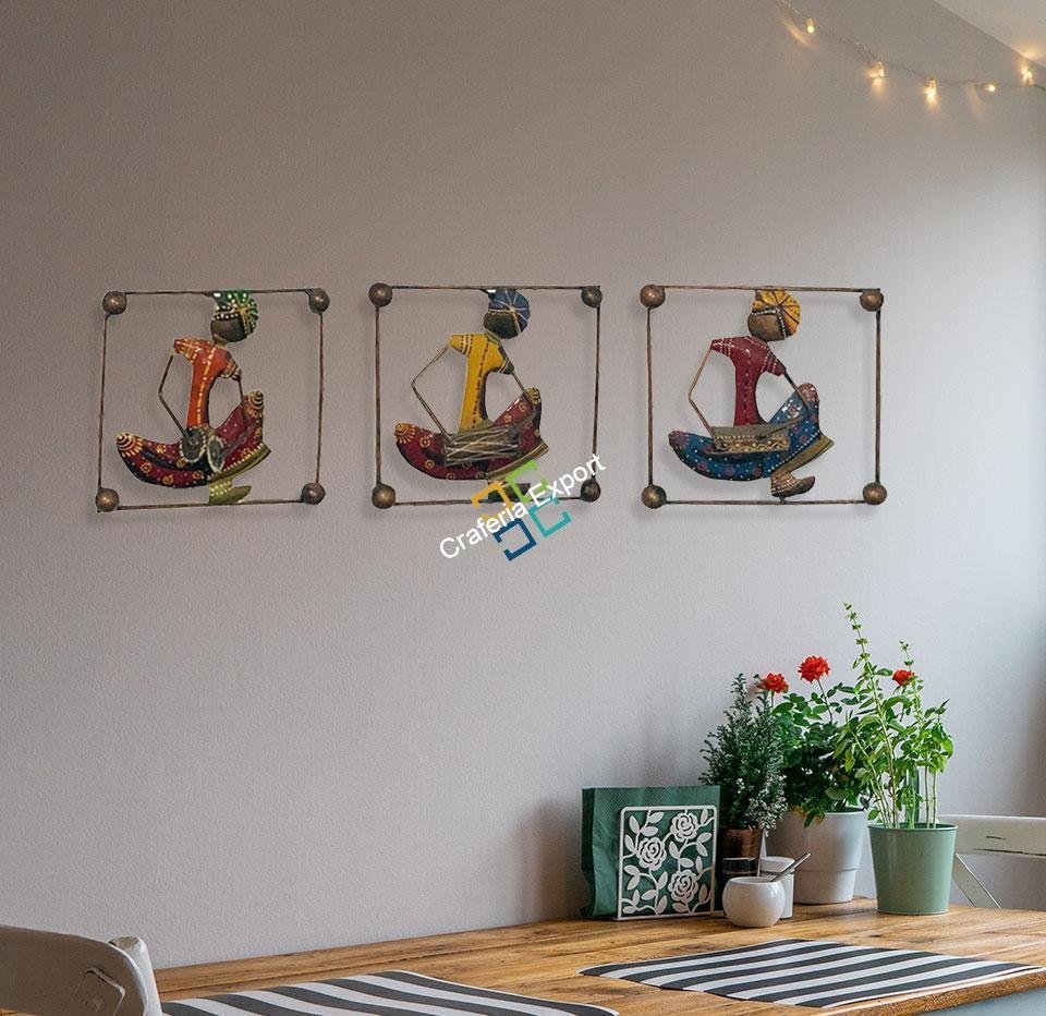 Musical Rajasthani wall hanging showpiece set of 3 - Image 4