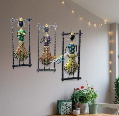 Crown Lady Musician Set of 3 wall hanging handicrafts for home decor - Image 7