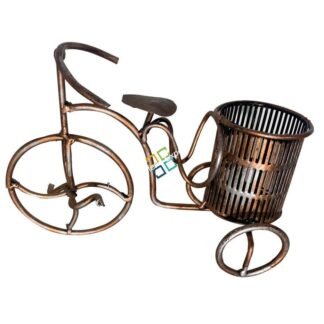 Antique Cycle Table top Showpiece of Metal Crafted Pen Stand/Desk Organizer