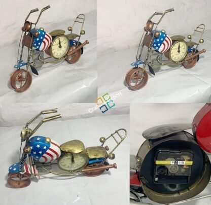 Antique Colorful Bullet Bike table top showpiece with clock - Image 5