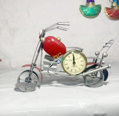 Antique Colorful Bullet Bike table top showpiece with clock - Image 4