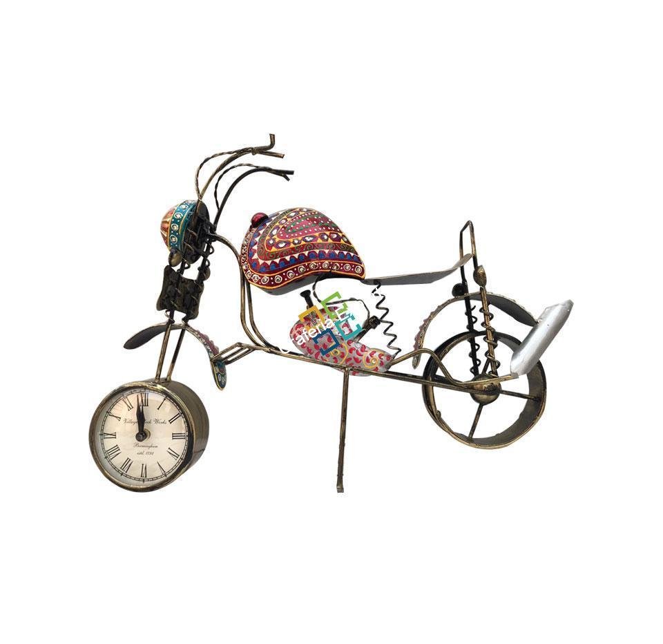 Antique Bullet Motorbike Table Top Clock Decorative Showpiece Gift