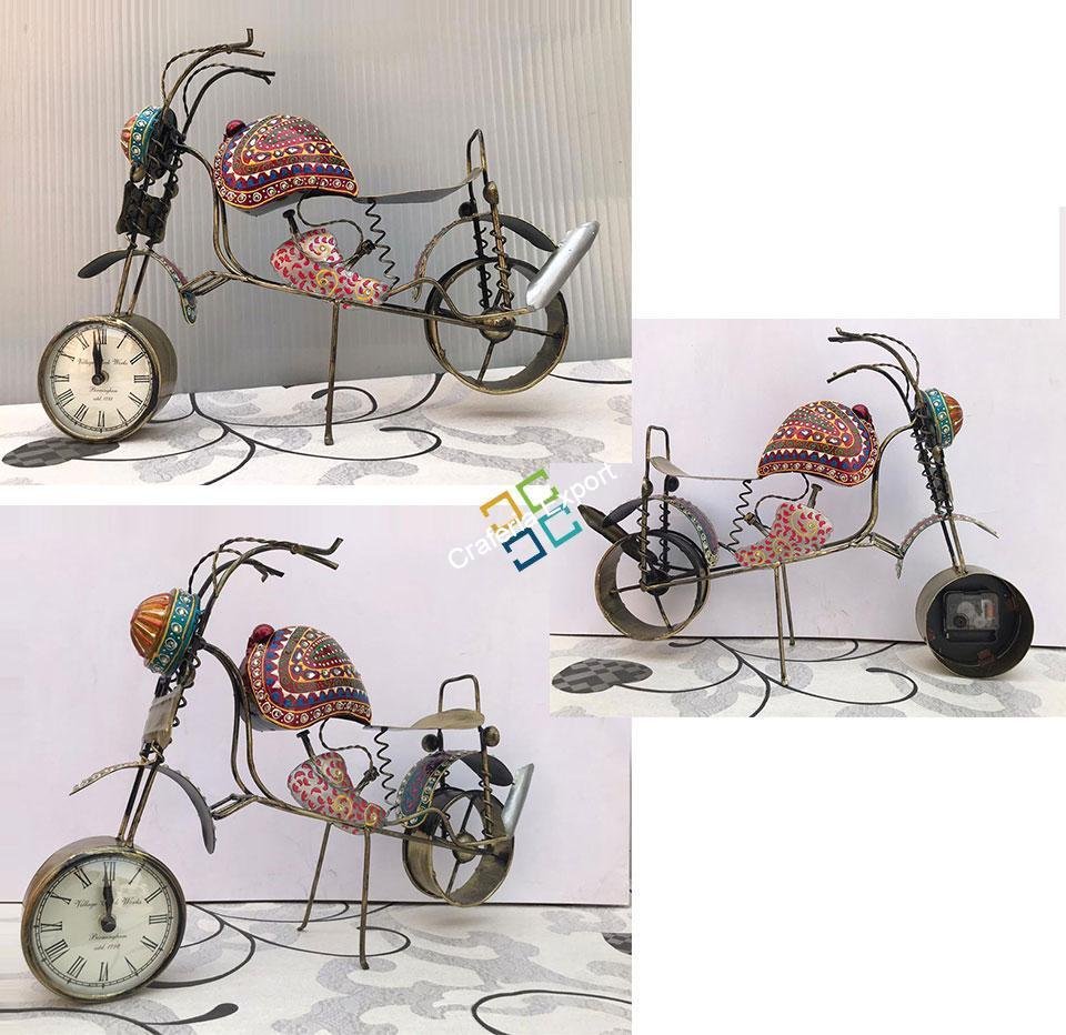 Antique Bullet Motorbike Table Top Clock Decorative Showpiece Gift - Image 5