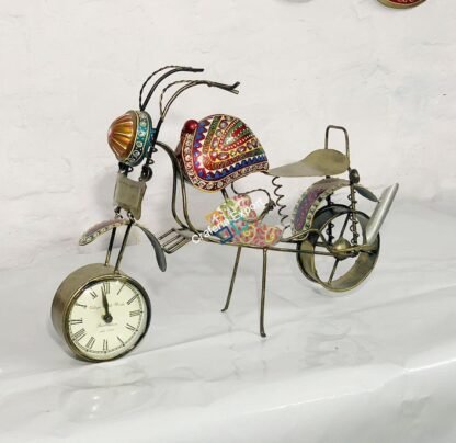 Antique Bullet Motorbike Table Top Clock Decorative Showpiece Gift - Image 3
