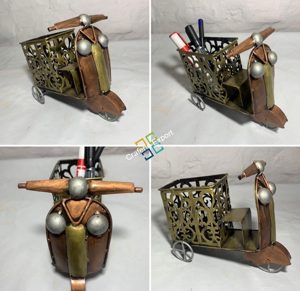 Antique Scooter Shape Pen Pencil Holder Showpiece | Home office Table Organizer | Table top decorations Gift Ascents - Image 4