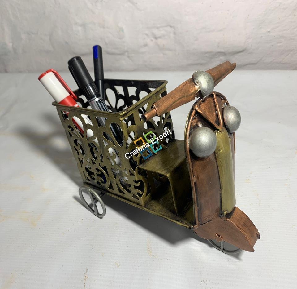 Antique Scooter Shape Pen Pencil Holder Showpiece | Home office Table Organizer | Table top decorations Gift Ascents - Image 3