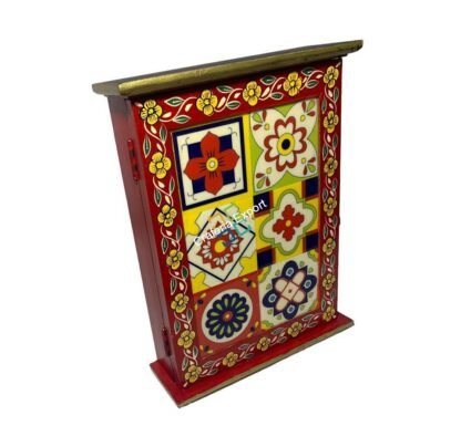 Wooden Hand painted Wall Mount Key Holder Box | Key Organizer Decorative Box for Home Office , Hotels Reception Area - Image 7