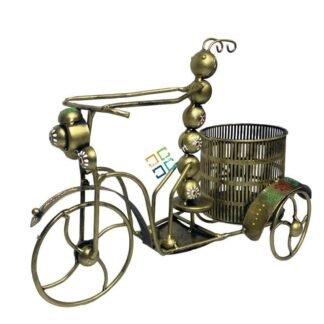 Handmade Metal Caterpillar Bike Pen Holder Showpiece Decorative Table Organizer -Gifting Option