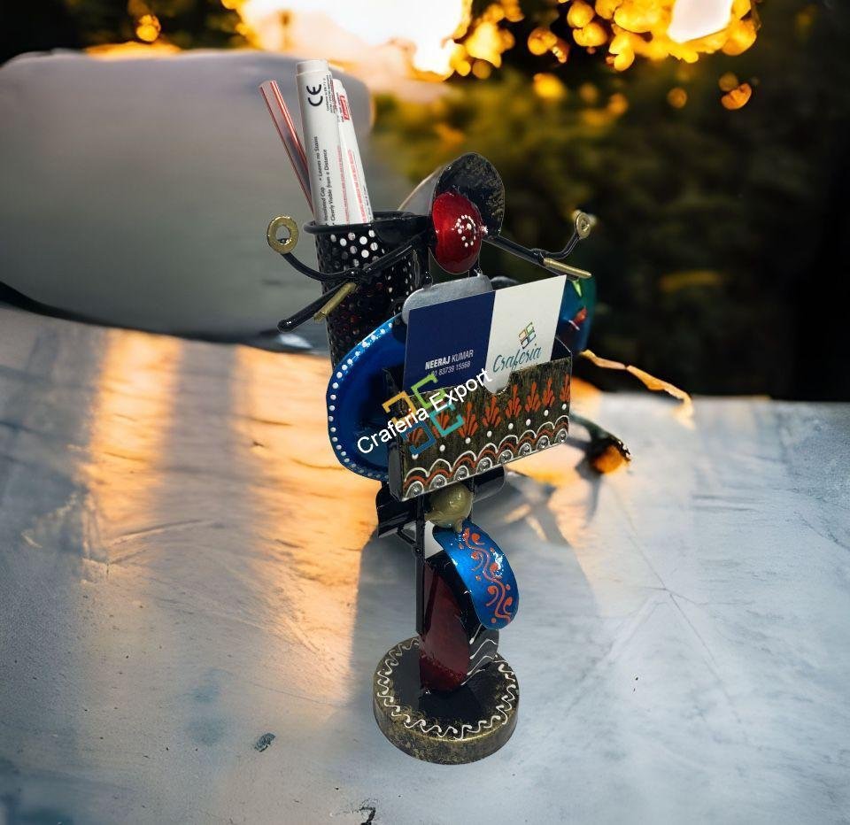 Metal Handmade Royal Bike Shaped Pen Pencil /Card Holder Table Top Decor Showpiece For Home, Office Use - Image 4