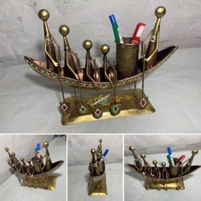 Handicraft Boat Shaped Pen Stand/Desk Organizer - Image 3