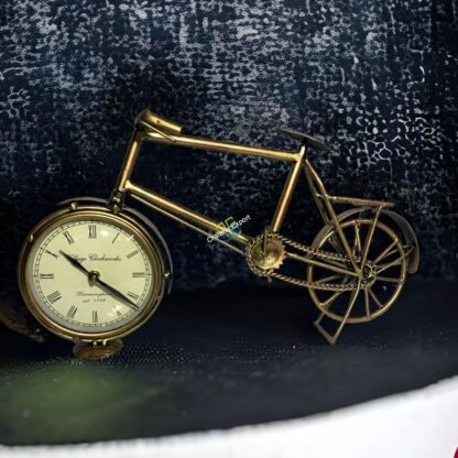 Handicraft Metal Cycle Table Organizer With Clock - Image 5