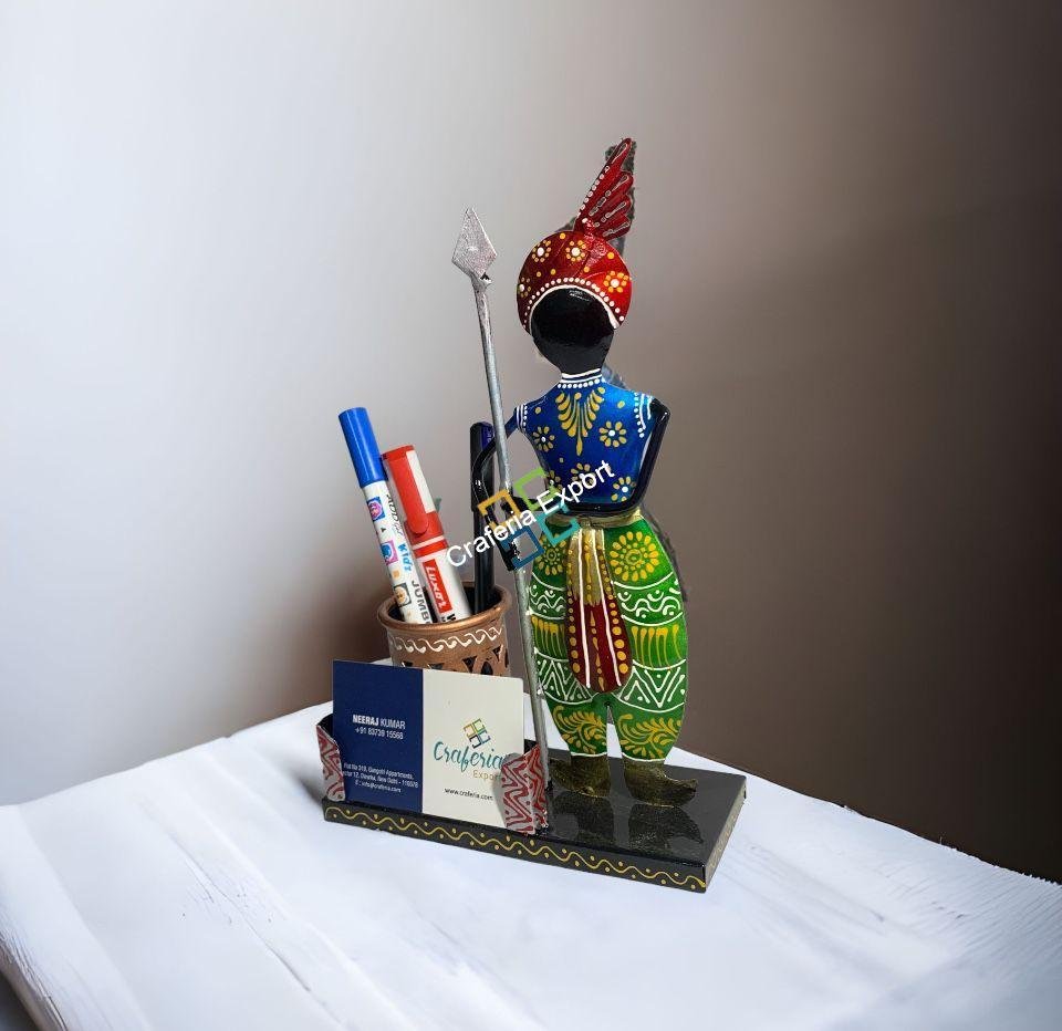 Antique Art Design Multicolored Pen/Card Holder, Desk Organizer - Image 3