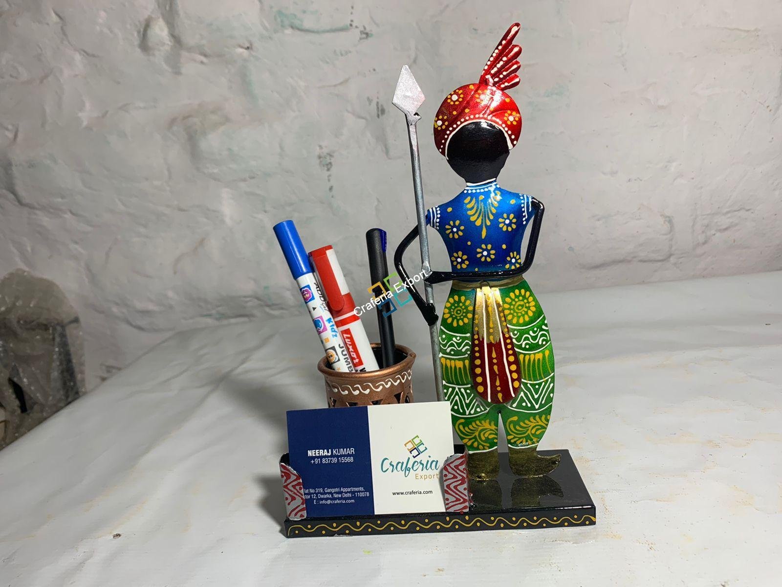 Antique Art Design Multicolored Pen/Card Holder, Desk Organizer - Image 4