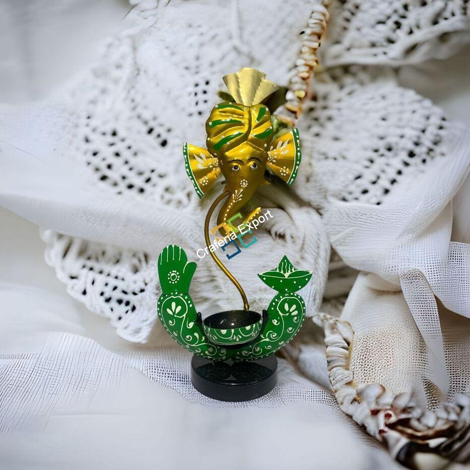 Lord ganesh tealight candle holder showpiece for gifts and home - Image 2