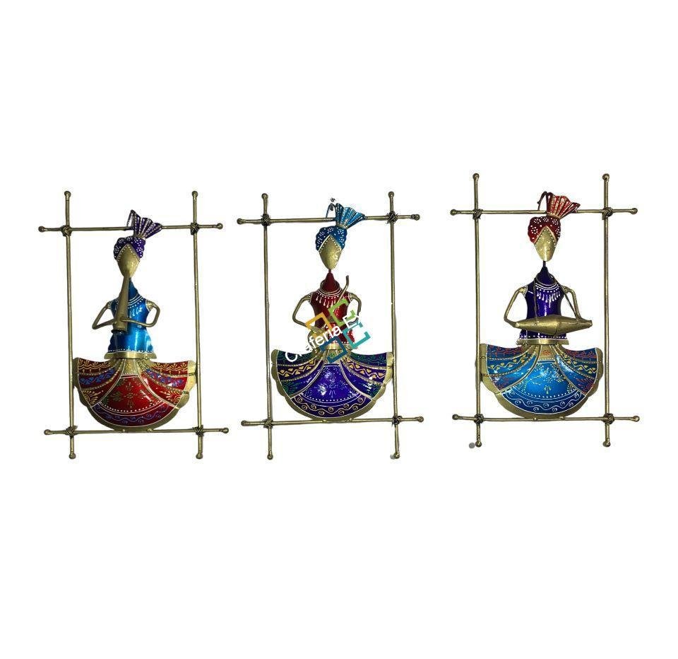 Metal handmade sardar Musician set of 3 wall decor frame handicraft - Image 2