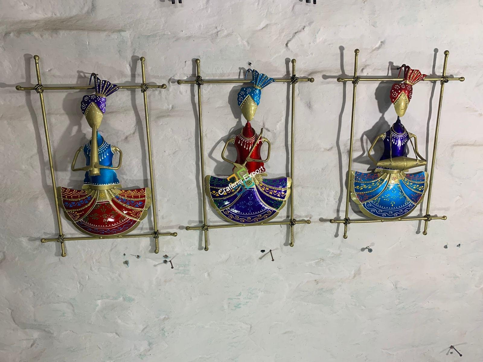 Metal handmade sardar Musician set of 3 wall decor frame handicraft - Image 4