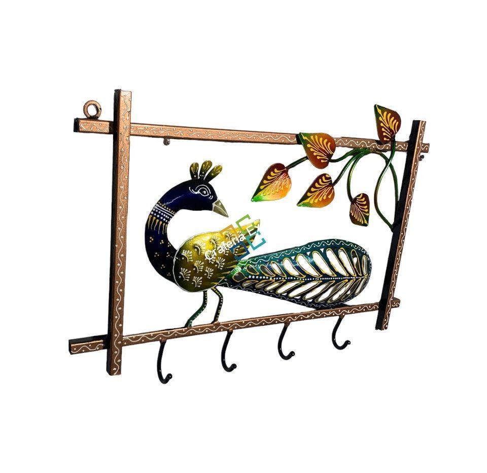 Decorative Peacock Metal key holder showpiece / key hook wall decor - Image 4