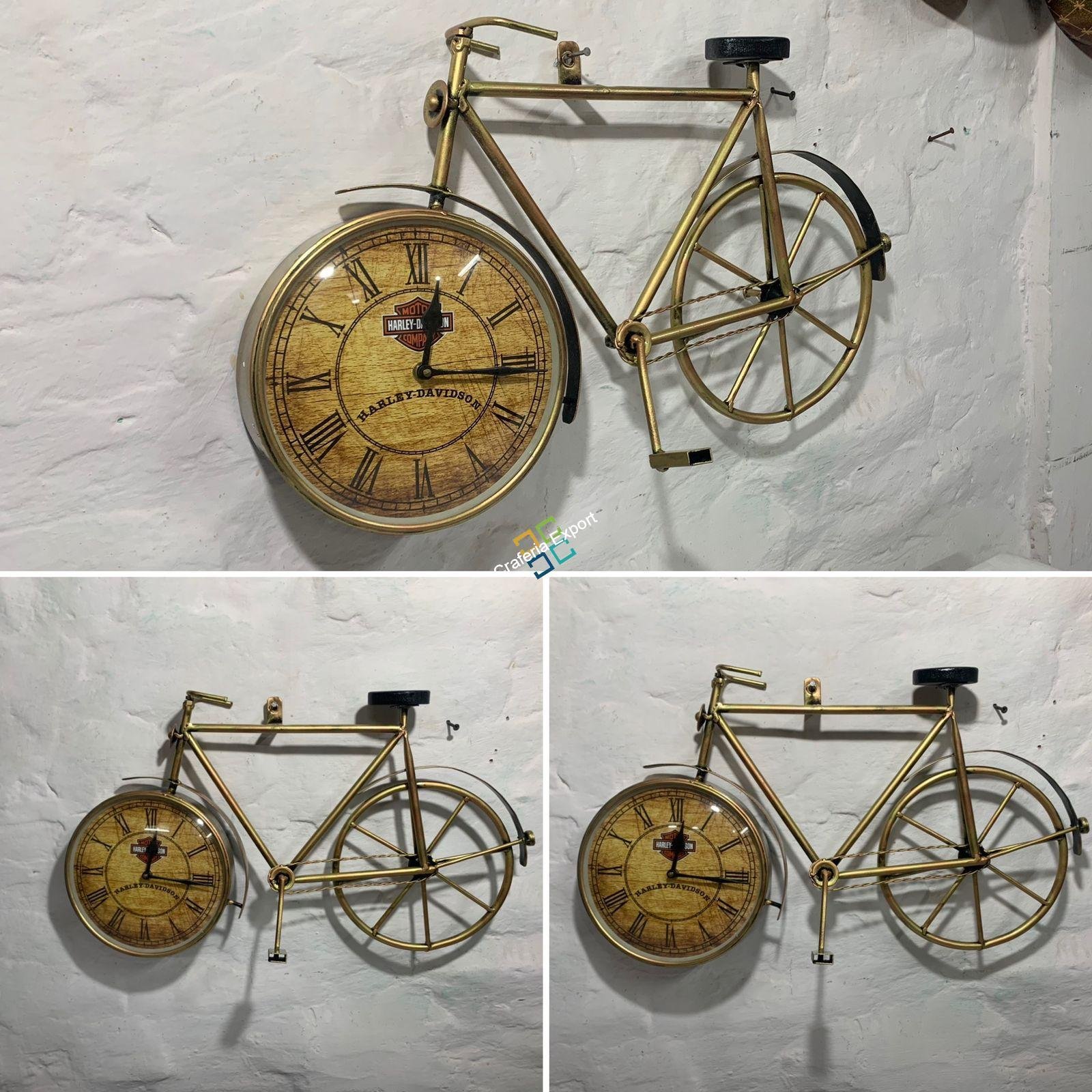 Antique Metal Cycle Wall Clock handicrafts showpiece - Image 4